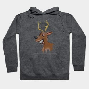 REINDEER - Funny Fake Embroidery Christmas print Hoodie